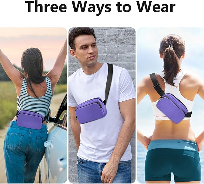 Fanny Pack for Women Men Water Resistant Fashion Waist Packs with Adjustable Strap Belt Bag for Travel Workout Jogging Hiking Slate Blue