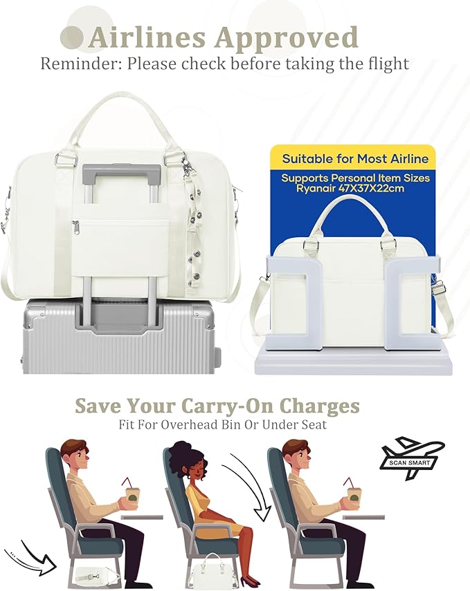 Gym Bag for Women,Travel Duffle Bag for Travel with Wet Pocket Weekender Overnight Carry On Tote Bag Luggage Bag with Trolley Sleeve Personal Item Travel Bag Hospital Diaper Bag Beige