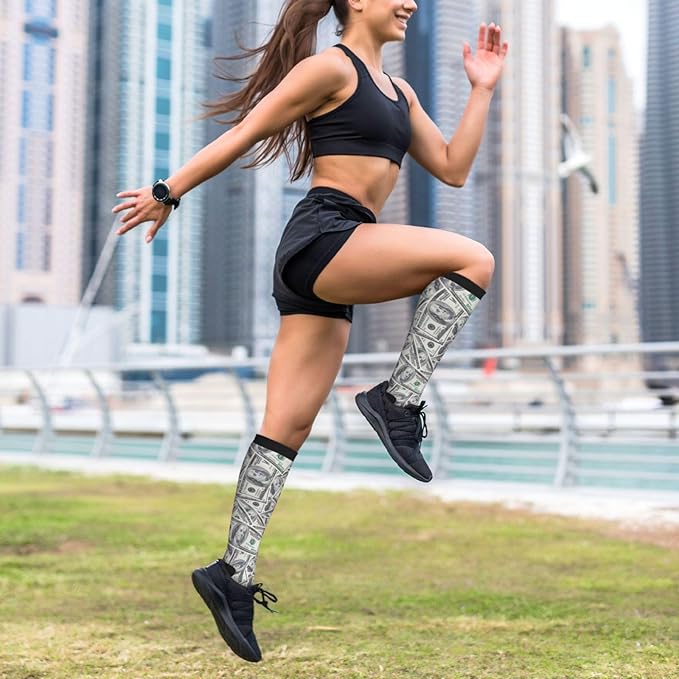 Compression Socks Knee High Circulation Support Socks For Women Men Athletic Running Work Hiking Cycling Travel