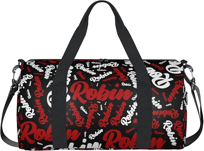 Custom-Dance-Gymnastics-Bag for Girls Personalized Kids Duffle Bag Cheerleader Team Bag for Travel Gym Sport Red White Text