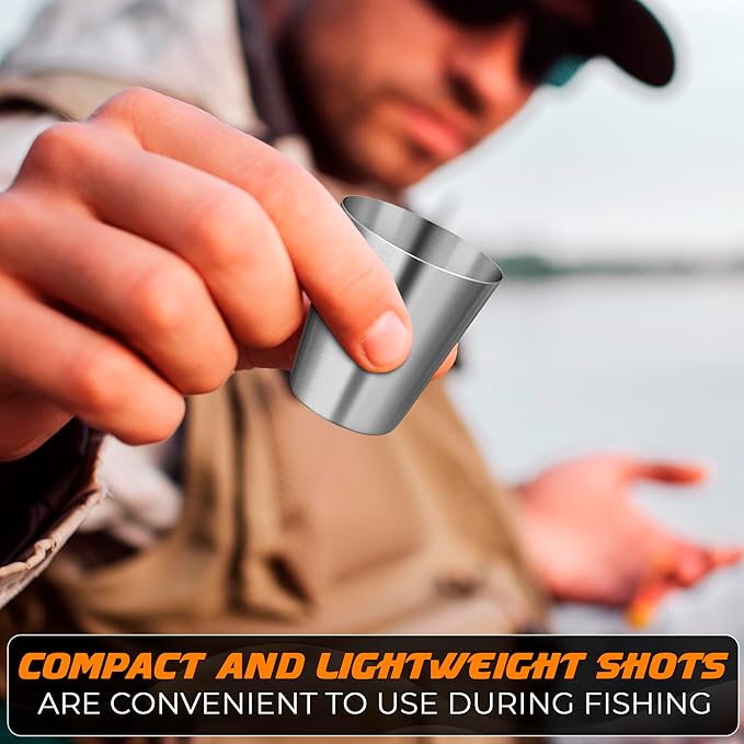 15 Pcs Stainless Steel Shot Glasses - 30ml (1oz) Tiny Metal Shot Glasses, Lightweight and Easy to Store & Clean, Durable Metal Shots for Parties, Hiking, Travels, Compact for Picnics & Espresso Breaks