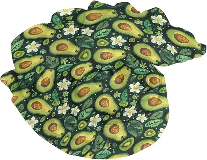 Green Avocado Flower Print Beach Towel 79x56 inch,Woven Microfiber Sand Free Soft Beach Towel Quick Dry Pool Towel Lightweight Beach Bath Towel for Adult Teenagers, Decorative Size M