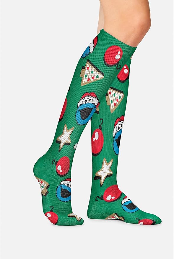 Cherokee Women's 10-15mmHg Compression Socks – Fun Print Knee Highs with Light Support, Soft Feel - PRINTSUPPORT