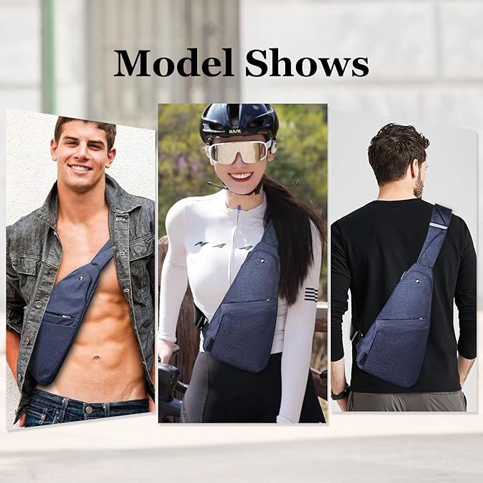 Anti-Theft Sling Bag, Lightweight Waterproof Crossbody Chest Bag with Hidden Pocket for Travel Hiking Casual Daily
