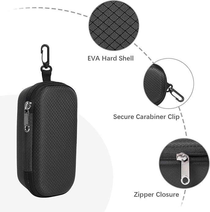 Bukere Double Eyeglasses Case with Adjustable Slots, EVA Hard-shell Travel Dual Glasses Sunglasses Organizer for Men Women