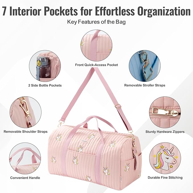 Women’s Travel Duffel Bag – Large Weekender & Overnight Travel Bag with Wet Pocket, Carry-On Friendly, Ideal as Hospital or Maternity Bag for Labor and Delivery