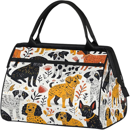 Multipurpose Duffle Bag, Waterproof Carry On Bag with Spacious Design, Cute Dogs Gym Bags, 15.2x8.3x11.6in