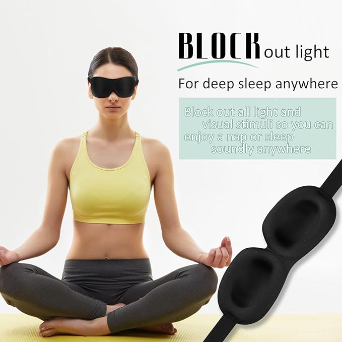 Bencailor 8 Pcs Sleep Eye Mask for Men Women Side Sleeper Eyes Blackout 3D Eye Cover for Sleep with Adjustable Strap Colorful Night Blindfold Eyes Shade for Travel Gifts(Large,Fresh Colors)