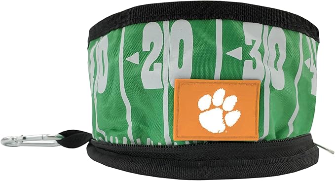 Pets First NCAA Clemson Tigers Collapsible Dog Travel Bowl Set, 2 Pack Food & Water Bowls for Dogs, Best Portable & Lightweight Leak-Proof Dog Bowls for Travel