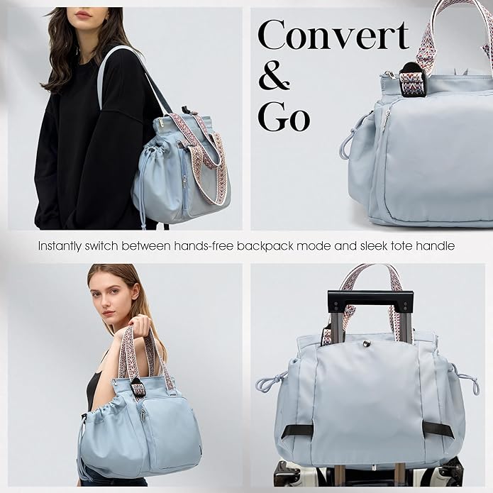 Everyday Bag Tote for Women, Spacious Diaper Bag with 16 Pockets, Durable Travel Bag, Sleek Work Shoulder Bag | 16 Pockets Org, Lay-Flat Design, 3-in-1 Versatility, Work & Travel Tote, Water-Resistant, Lightweight