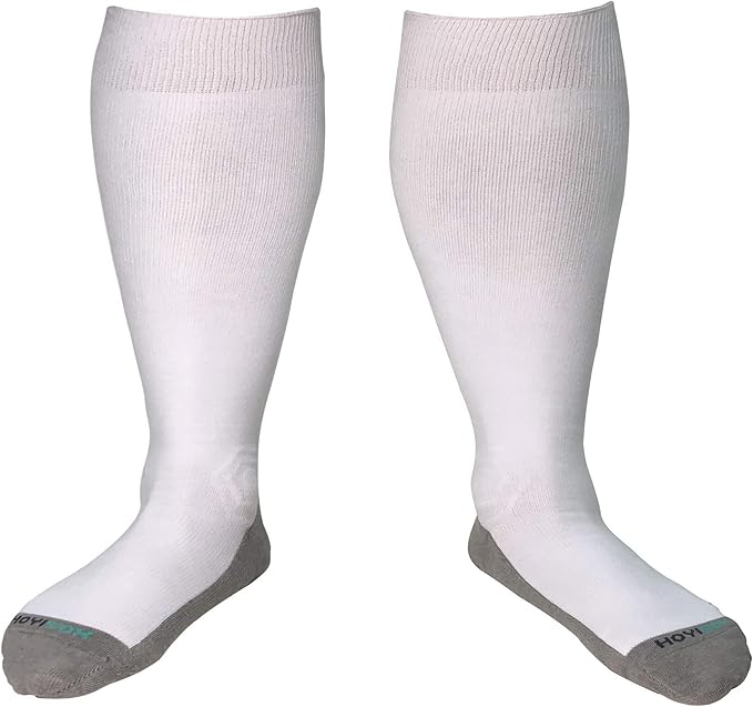 Plus Size Compression Knee High Socks, Wide Calf Extra Large for Men and Women, Comfortable Cotton
