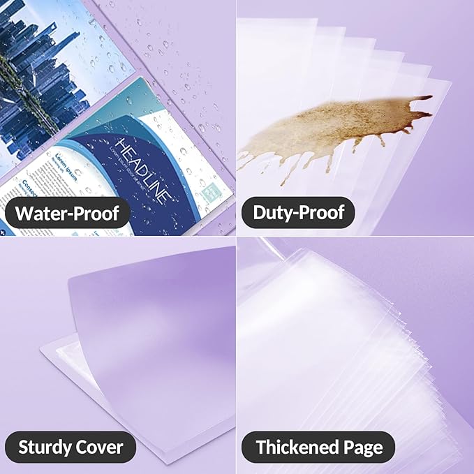 4 Pack Art Portfolios 9"x12", 40 Pockets Large Portfolio Folder Display 80 Pages, Heavy Duty Art Portfolio Folder with Clear Sheet Protectors, Presentation Book for Artwork Document Organizer Binder