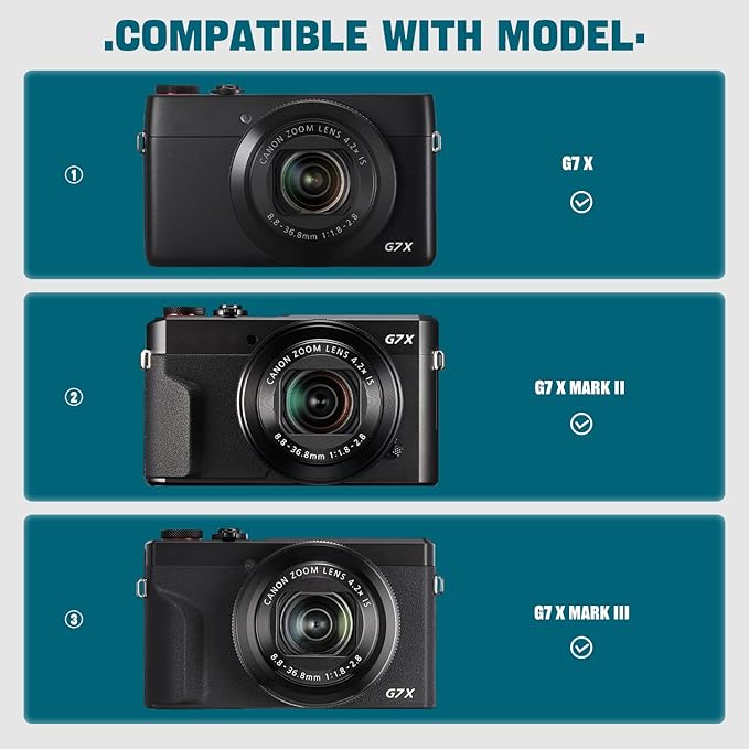 Camera Case for Canon PowerShot G7X Mark III/ G7 X Mark II/ SX740 hs Digital Camera, 4K Vlogging Camera Protective Cover Hard Travel Storage Bag, Mesh Pocket fits Cable, Batteries, Black