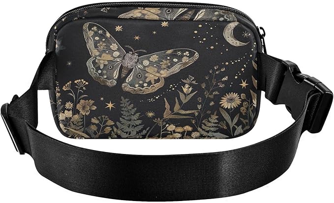 Butterfly Plant Fanny Pack for Women Men Water Resistant Fashion Waist Packs with Adjustable Strap Belt Bag for Travel Workout Jogging Hiking 21220253