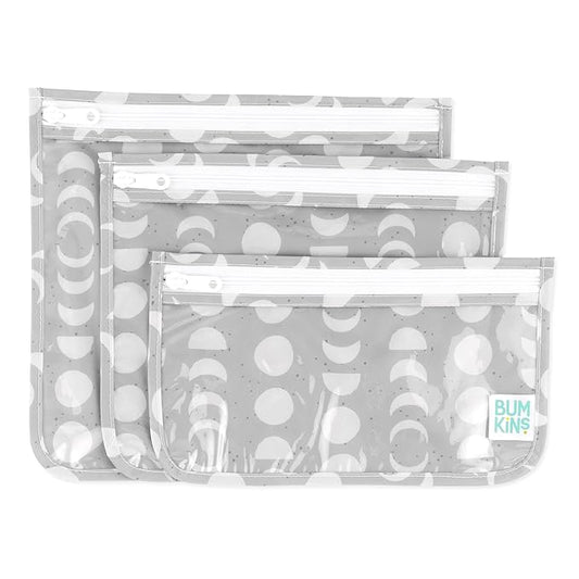 Bumkins Travel Bag, Toiletry, TSA Approved Packing Pouch, Zip Bag, Quart Size Airline Compliant, Clear-Sided, Set of 3 Sizes