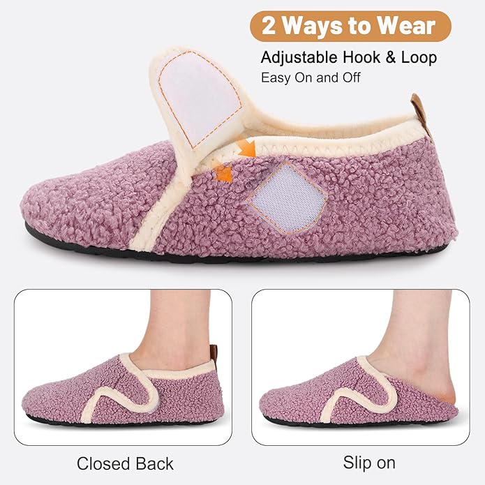 Ultrafun House Slippers for Women Men Slip on Barefoot Slippers Socks Soft Lightweight Rubble Sole House Shoes Indoor/Outdoor