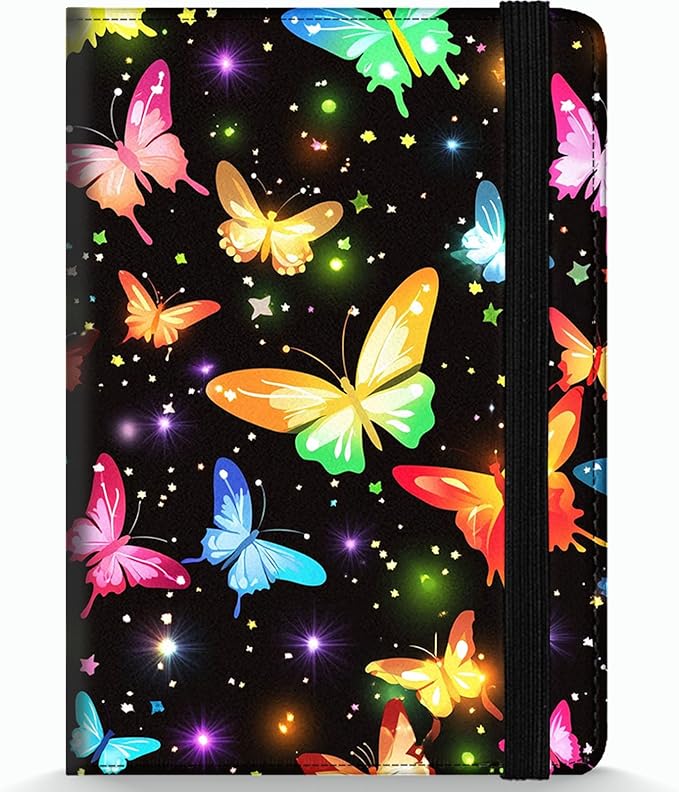 Passport Holder Wallet Cover Case,RFID Blocking Passport Cover,Large Capacity Travel Wallet with Multi Card Slots (Colorful Butterfly)