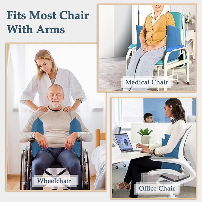 Wheelchair Cushion for Pressure Relief Lateral Support for Wheelchair Seniors Back Support Cushion Improve Sitting Posture, So That The Elderly Sit in The Wheelchair More Comfortable