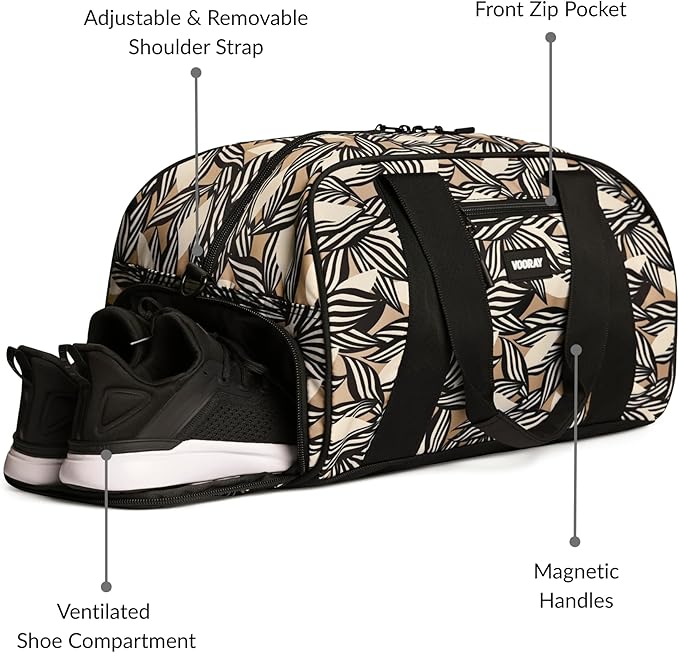 Vooray Burner Gym Duffel Bag, Gym Bag for Women and Men with Shoe Compartment, Weekender, Overnight & Travel Duffel for Sports and Workout