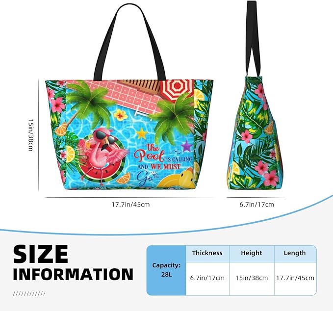 Large Beach Tote Bag Beach Bag Waterproof Sandproof Lightweight Women Tote
