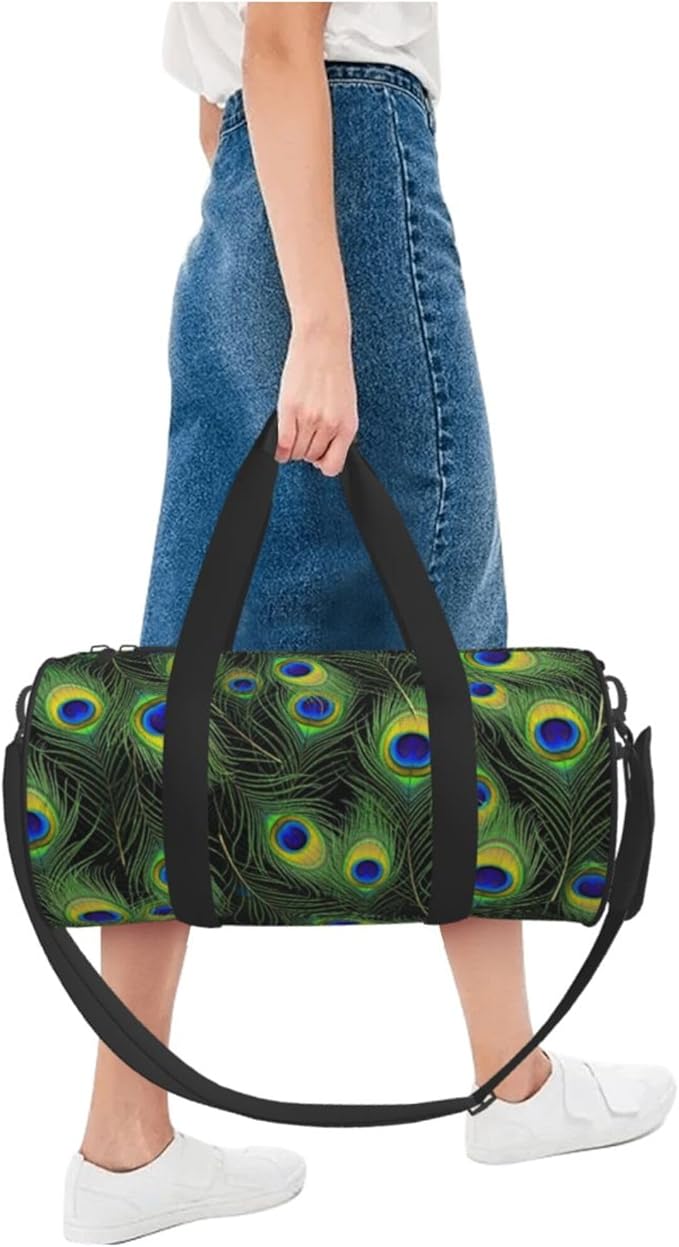 Small Travel Duffel Bag Foldable Waterproof for Gym Beach Swim Bag Men Women Lightweight Sports Bags Peacock