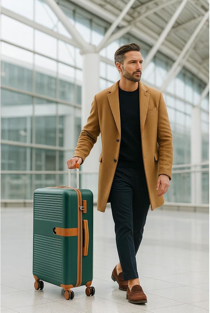 World Traveler Garland Lightweight Hardside 28-Inch Expandable Spinner Luggage with TSA Lock - Green