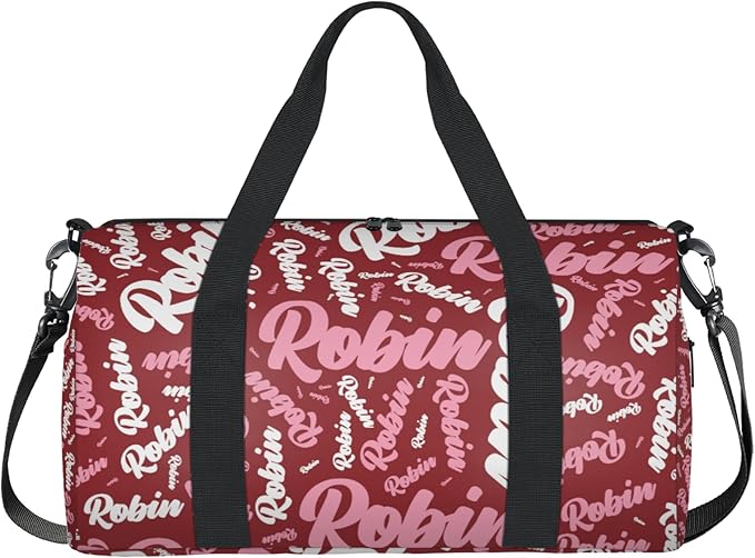 Custom-Dance-Gymnastics-Bag for Girls Personalized Kids Duffle Bag Cheerleader Team Bag for Travel Gym Sport Red Text