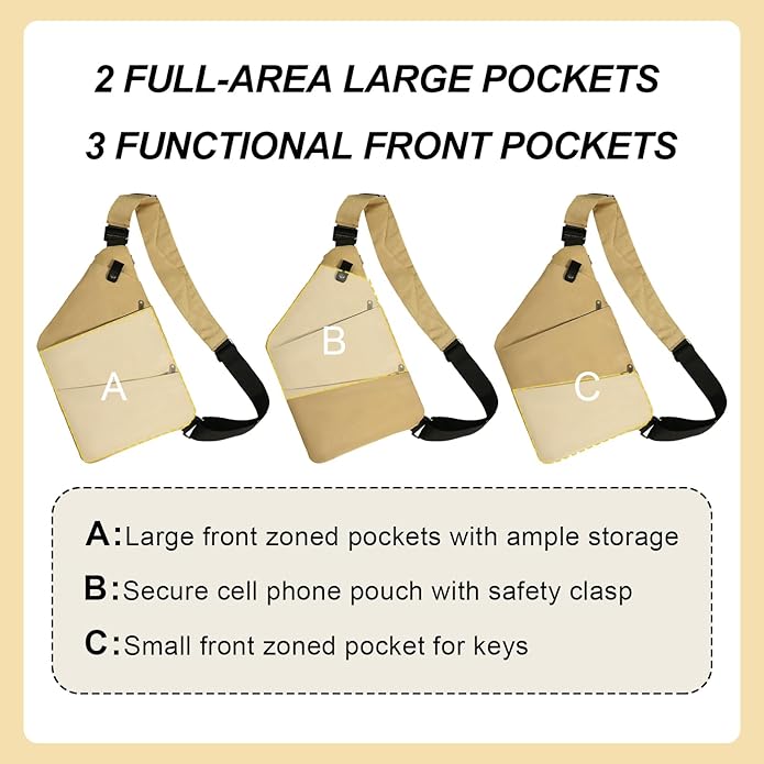 Anti Theft Crossbody Travel Bags Mens Sling Bag Over the Shoulder Bags for Women Gifts for Travelers