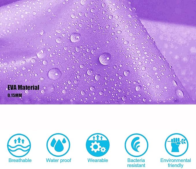 Rain Ponchos for Kids, 2 Pack Reusable Raincoats Jackets with Hoods and Sleeves Lightweight for Girls Boys