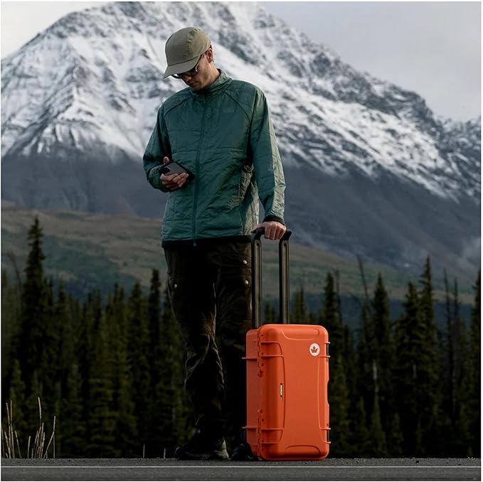 NANUK 935 Hard Case with Cubed Foam – Waterproof Protective Equipment Case with Wheels, 22” x 14” x 9” – Dustproof and Impact Resistant, Airline Carry-On Approved – Orange