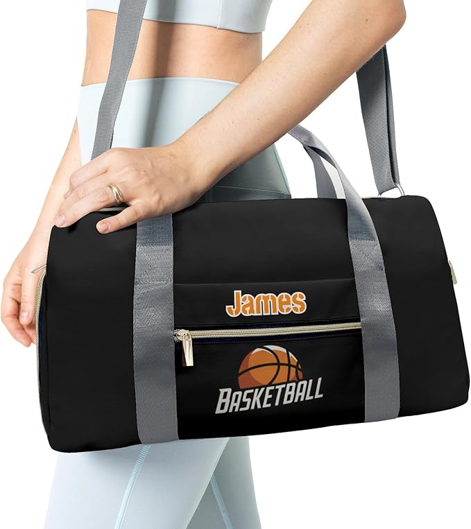 Personalized Tactical Gym Bag For Men，Custom Travel Duffel Bag with Name，Sports Workout Travel Bag with Shoes Compartment-Basketball 3