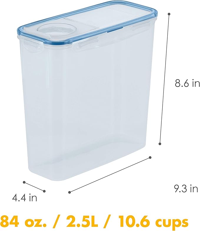 LOCK & LOCK Easy Essentials Food Storage with Flip Lid/Airtight container, BPA Free, 14.3-Cup, Clear