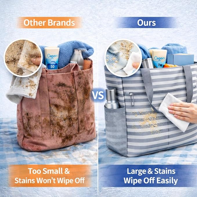 Waterproof Foldable Tote Bag for Travel – Large Carry-On with Zipper Pocket for Beach, Gym, Airplane & Weekend Trips