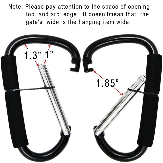 Stroller Hooks by Baby,2 pcs Carabiner Stroller Hook Organizer for Hanging Purses, Diaper Bag, Shopping Bags. Clip Fits Single/Twin Travel Systems, Car Seats and Joggers (Green)
