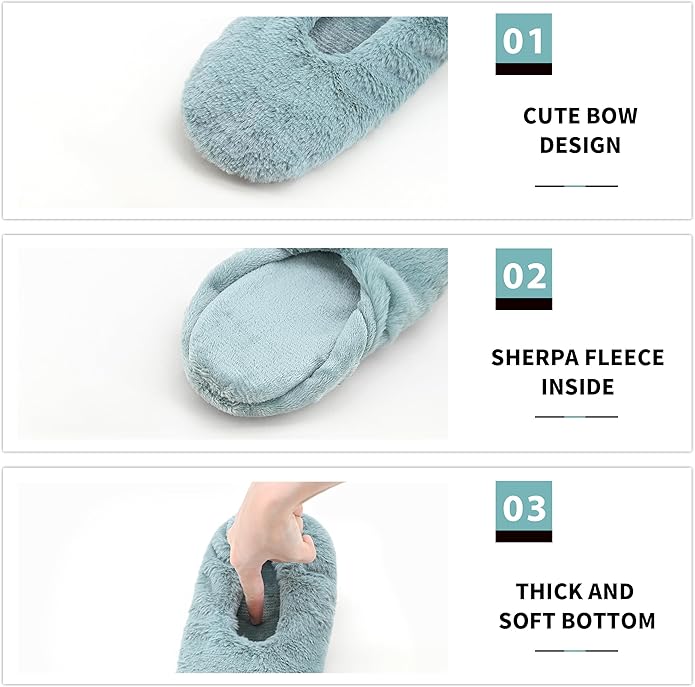 DICUIRD Women's Ballerina Slippers Lightweight House Slippers with Stretchable Heel Design