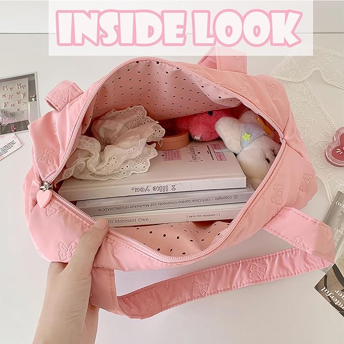 Ballet Bag Dance Bag for Girls Toddler Small Duffle Overnight Sleepover Dance Bags for 4-6 Ballerina,with Kawaii Ita Bags Pin Display Pocket