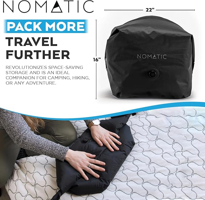NOMATIC Vacuum Bag - Luggage Organizer Bags - Compression Packing Cubes - Luggage Organizer Bags and Travel Essentials (Black)