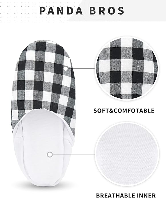 Panda Bros Women's Ballerina House Slippers,Anti-Skid Comfy Warm Ballet Style Slippers