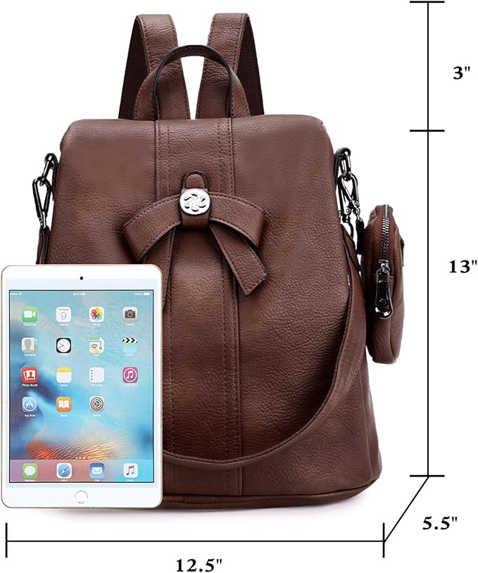 ZOCAI Backpack Purse for Women Fashion Backpack Purses PU Leather Daypacks Anti-Theft Shoulder Bag Satchel Purse