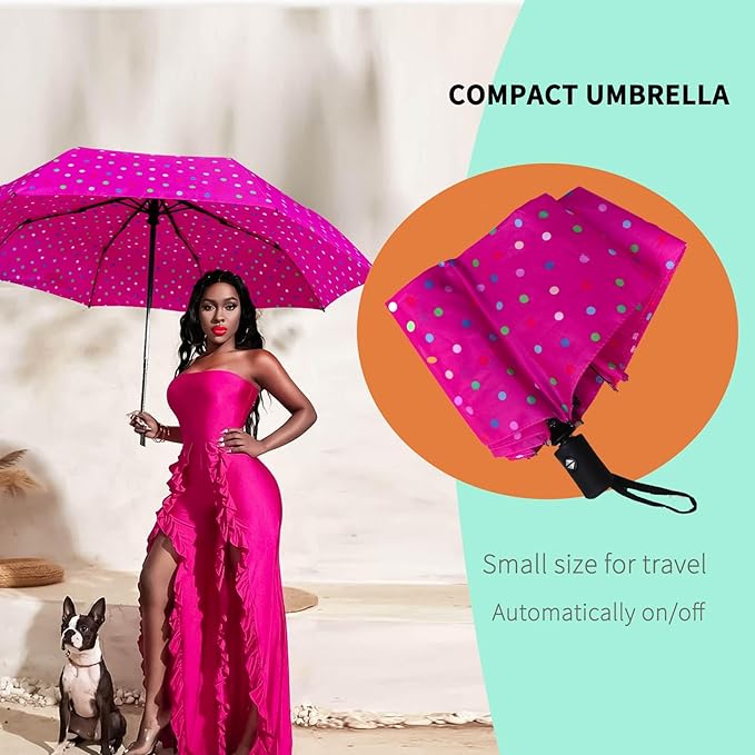 MRTLLOA 42/49 Inch Compact Travel Essentials Umbrella for Rain, Lightweight, Portable, Automatic, Strong, Waterproof Folding Umbrellas for Women, Men and Teenagers