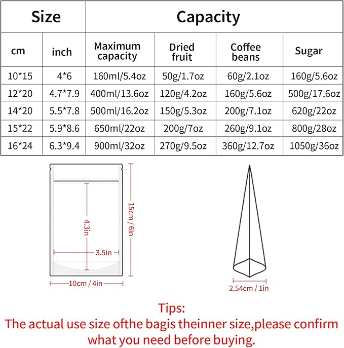 100pcs 5.9"x8.6" Mylar Bags with Matte Window for Food Storage,5 Colors Mixed Smell Proof Bag Resealable Food Storage Bags for Home Small Business, Stand-up Foil Pouch for Packaging Freeze Dried Candy
