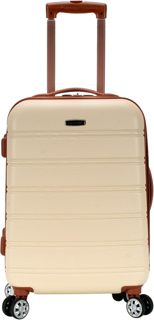 Rockland Melbourne Hardside Spinner Wheel Luggage, White, Carry-On 20-Inch