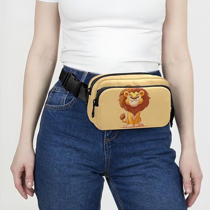 Kawaii Lion Fanny Pack for Women Men Water Resistant Fashion Waist Packs with Adjustable Strap Belt Bag for Travel Workout Jogging Hiking 21218805