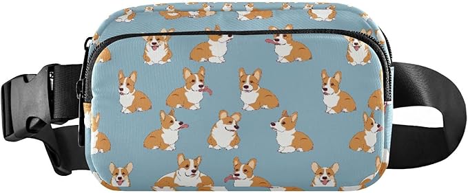 Kawaii Corgis Dog Fanny Pack for Women Men Water Resistant Fashion Waist Packs with Adjustable Strap Belt Bag for Travel Workout Jogging Hiking 21219314