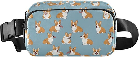 Kawaii Corgis Dog Fanny Pack for Women Men Water Resistant Fashion Waist Packs with Adjustable Strap Belt Bag for Travel Workout Jogging Hiking 21219314
