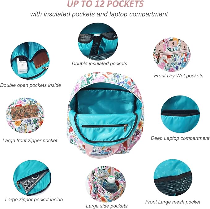 Diaper Bag Backpack, Large Capacity Multifunction Baby Essentials Fashion Travel Pack Linen Canvas office Laptop Bag (Canvas Pink)