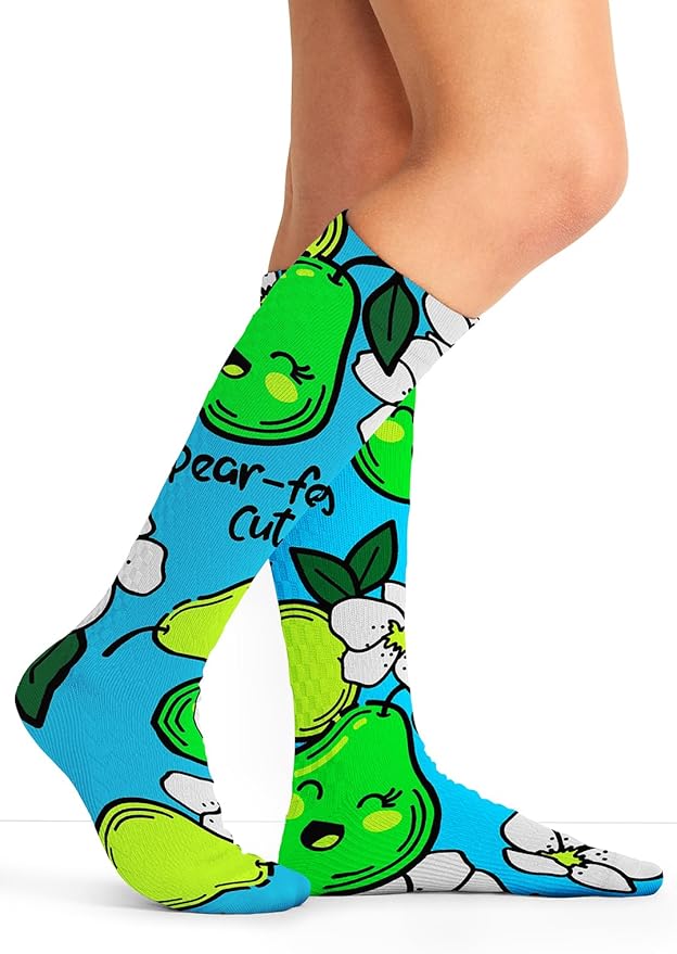 Cherokee Women's 10-15mmHg Compression Socks – Fun Print Knee Highs with Light Support, Soft Feel - PRINTSUPPORT