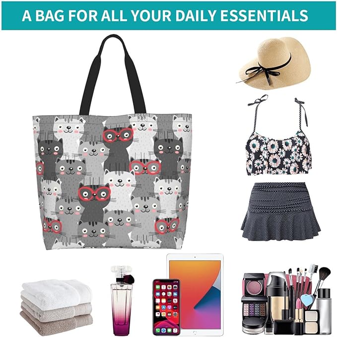 Tote Bag for Women Large Beach Bag Reusable Grocery Bags Handbag for Travel Shopping
