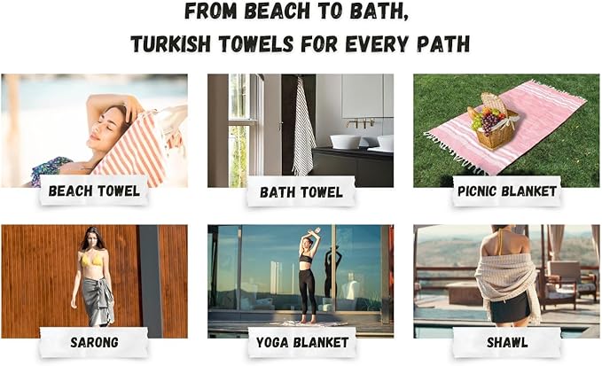 Bazaar Anatolia Turkish Beach Towel – 100% Cotton, Quick Dry, Sand Free Towel for Bathroom, Travel, Camping – Oversized 71x39 Inches – Arpa Red