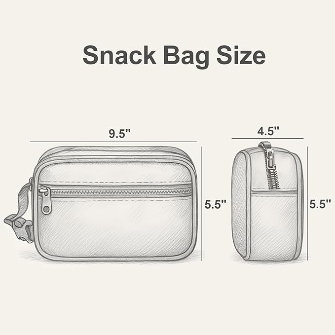 Bagseri Kids Snack Bag Boys - Small Reusable Mini Cooler Pouch, Insulated 3.9L Food Carrier with Buckle Handle for School and Daycare, Fits in Backpack, Blue Dinosaur